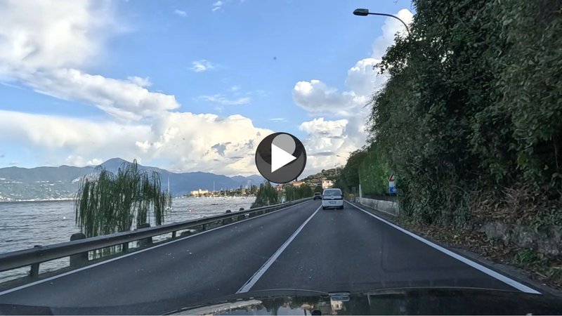 Driving along Lago di Garda, Italy